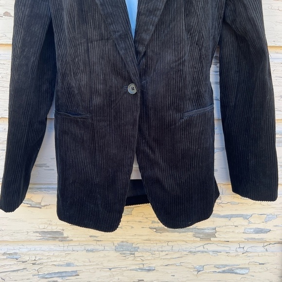 Banana Republic Clio Corduroy Black Work Blazer Career Casual Chic Jacket 10 H - Picture 6 of 9